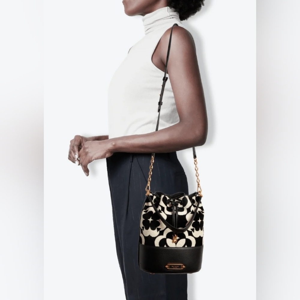 Kate Spade Black and Cream Floral  Bag
